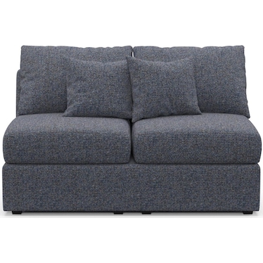 The Pitt Foam Comfort Armless Loveseat - Haley Navy