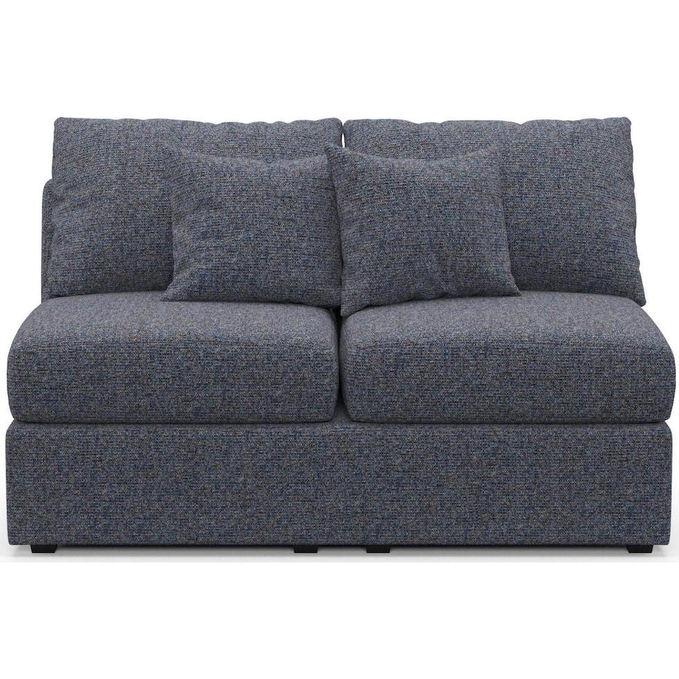 the pitt blue armless loveseat   