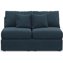 the pitt blue armless loveseat   