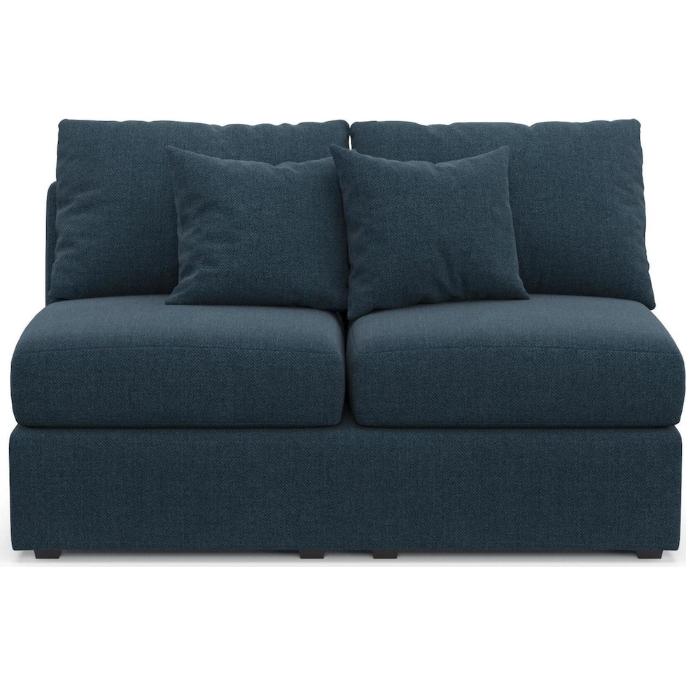 the pitt blue armless loveseat   