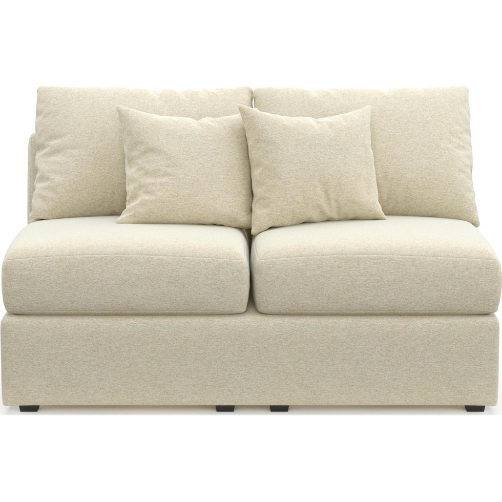 the pitt brown armless loveseat   
