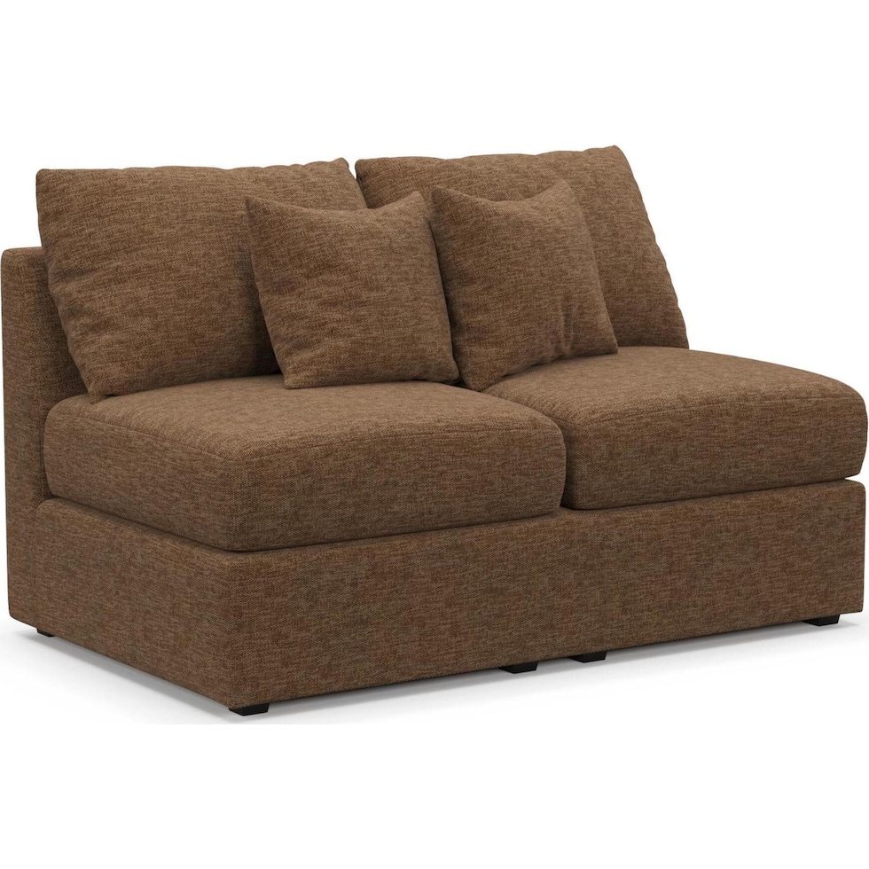 the pitt dark brown armless loveseat   