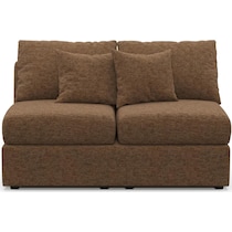 the pitt dark brown armless loveseat   