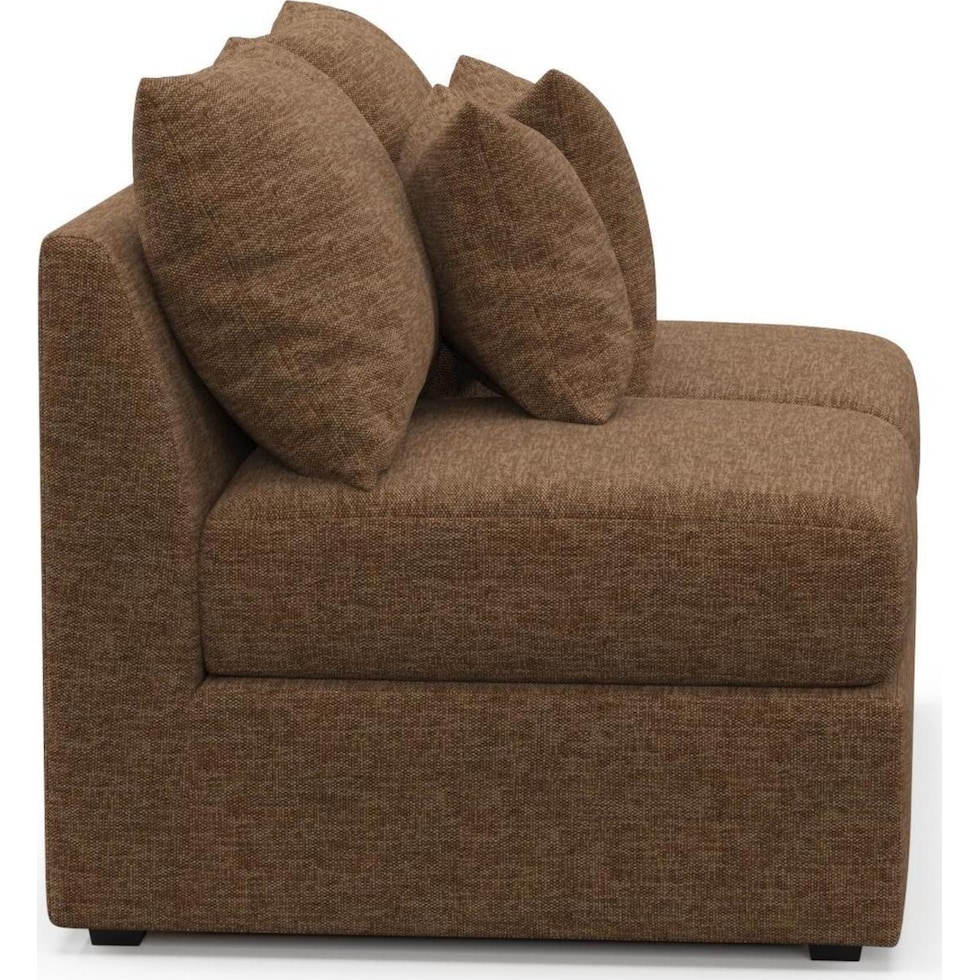 the pitt dark brown armless loveseat   