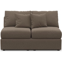 the pitt dark brown armless loveseat   