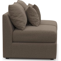 the pitt dark brown armless loveseat   