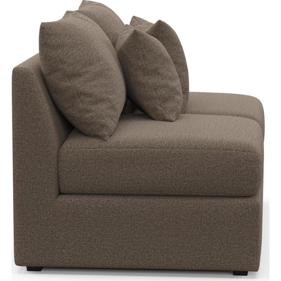 the pitt dark brown armless loveseat   