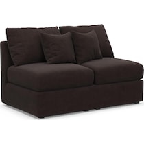 the pitt dark brown armless loveseat   