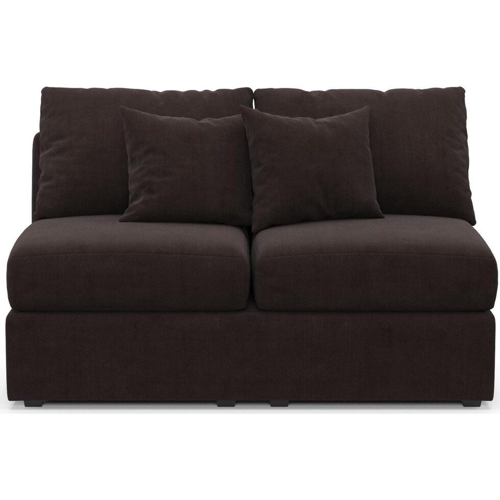 the pitt dark brown armless loveseat   