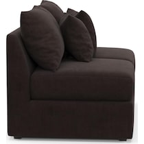 the pitt dark brown armless loveseat   
