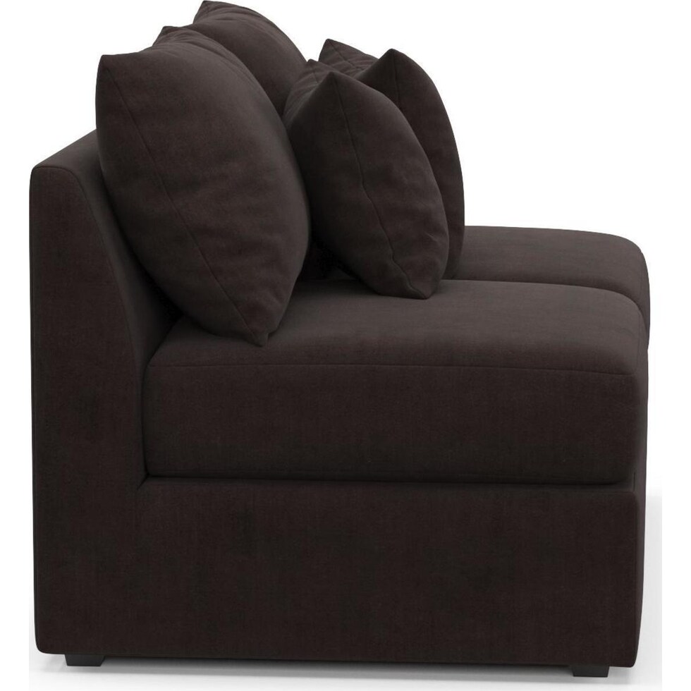 the pitt dark brown armless loveseat   