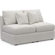 the pitt gray armless loveseat   