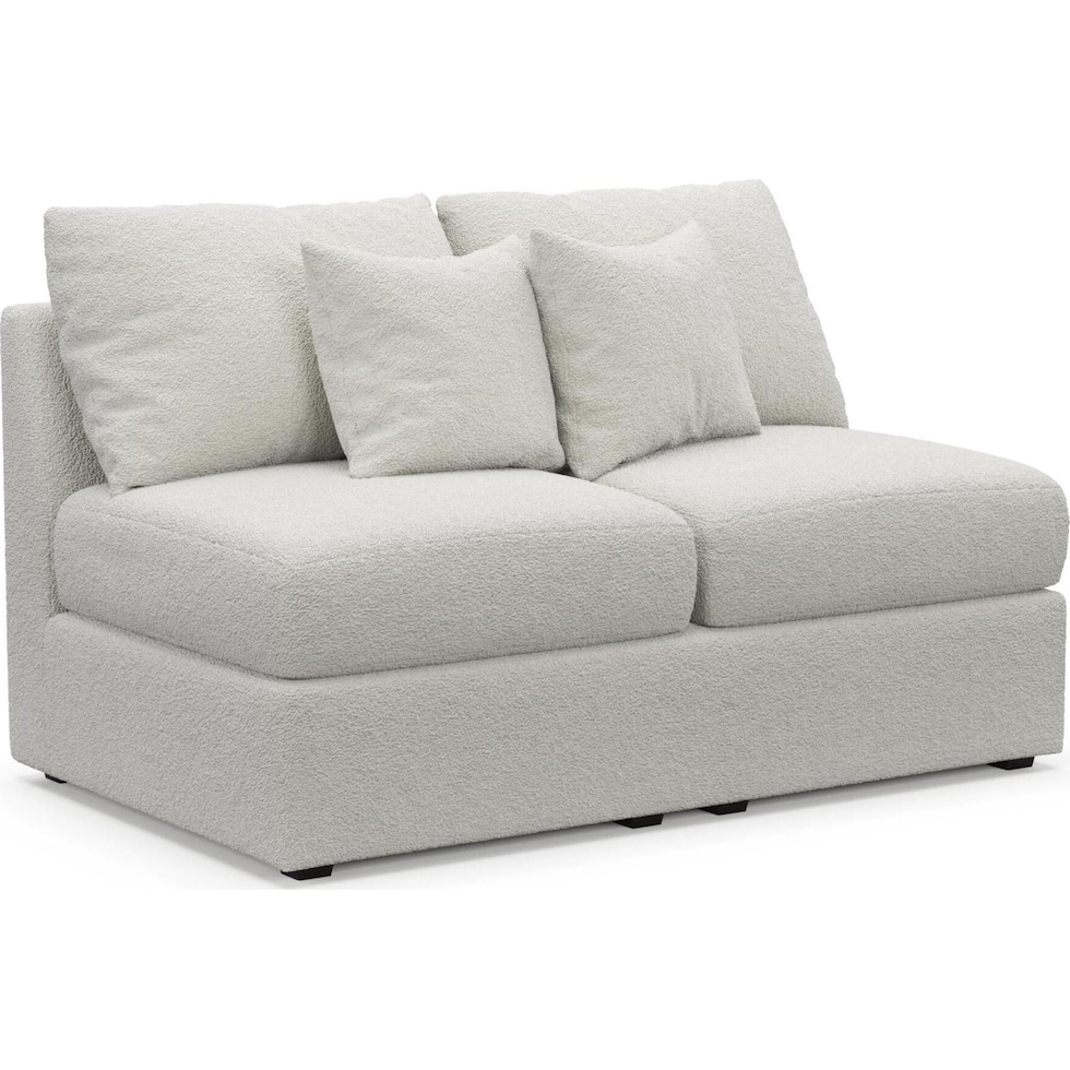 the pitt gray armless loveseat   