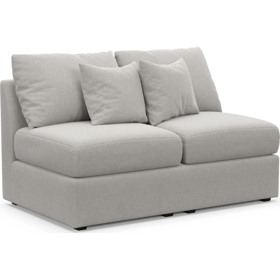 the pitt gray armless loveseat   