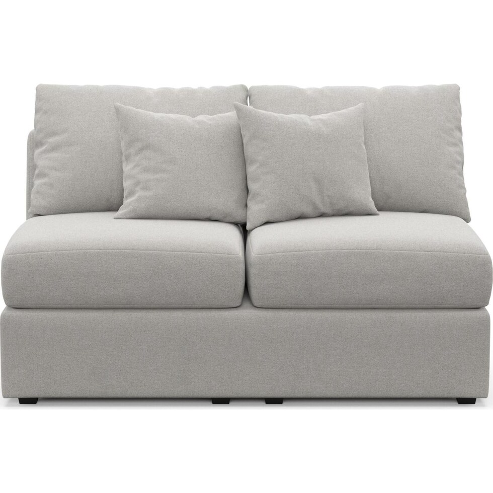 the pitt gray armless loveseat   