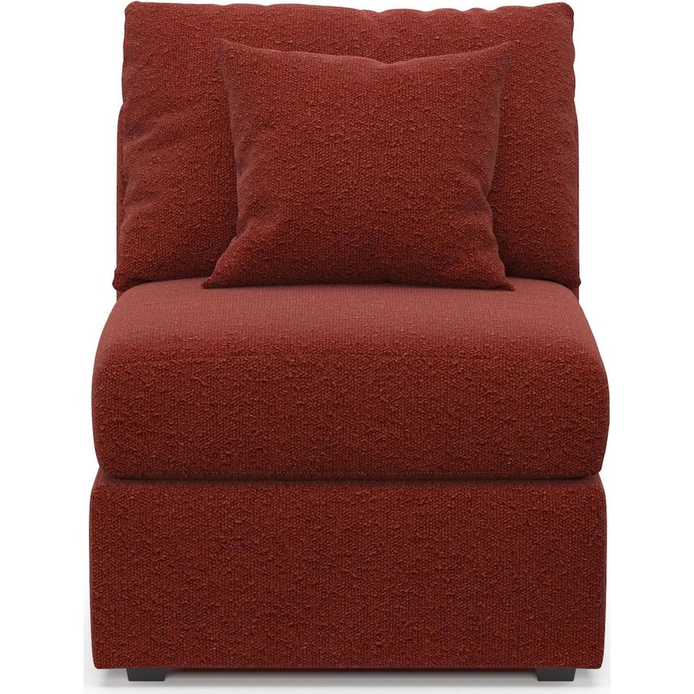 the pitt red armless chair   