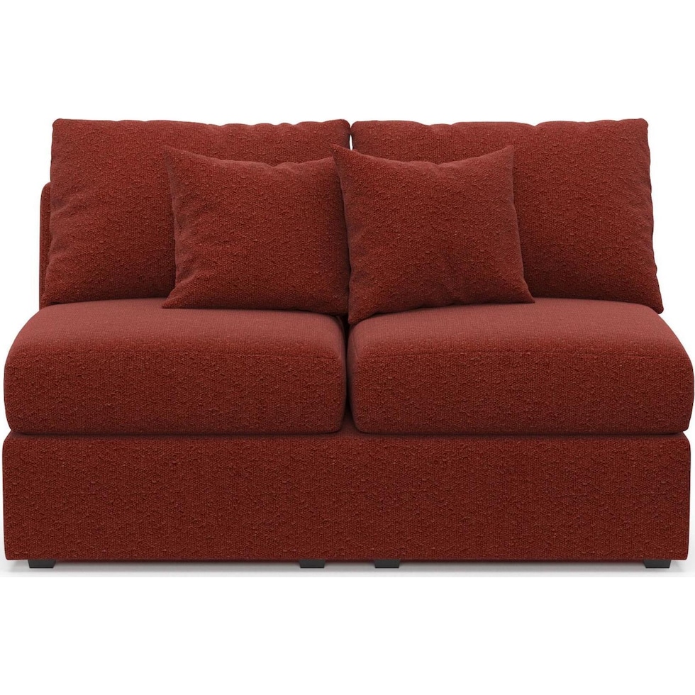 the pitt red armless loveseat   