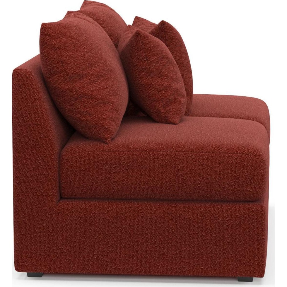 the pitt red armless loveseat   