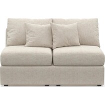the pitt white armless loveseat   