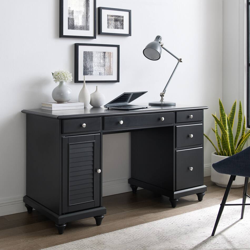 Theo Desk Black Value City Furniture