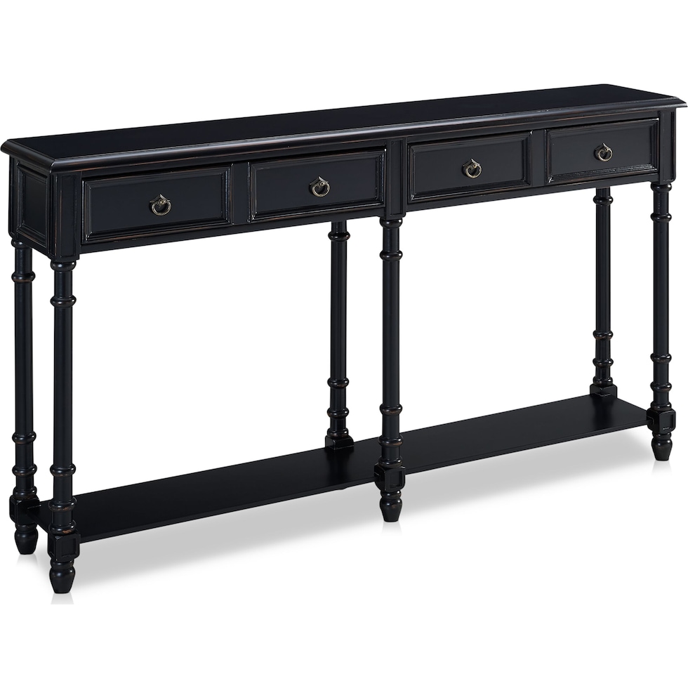 theodore black console table   