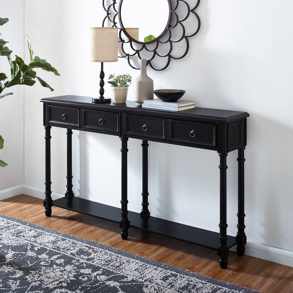 Theodore Console Table Black Value City Furniture