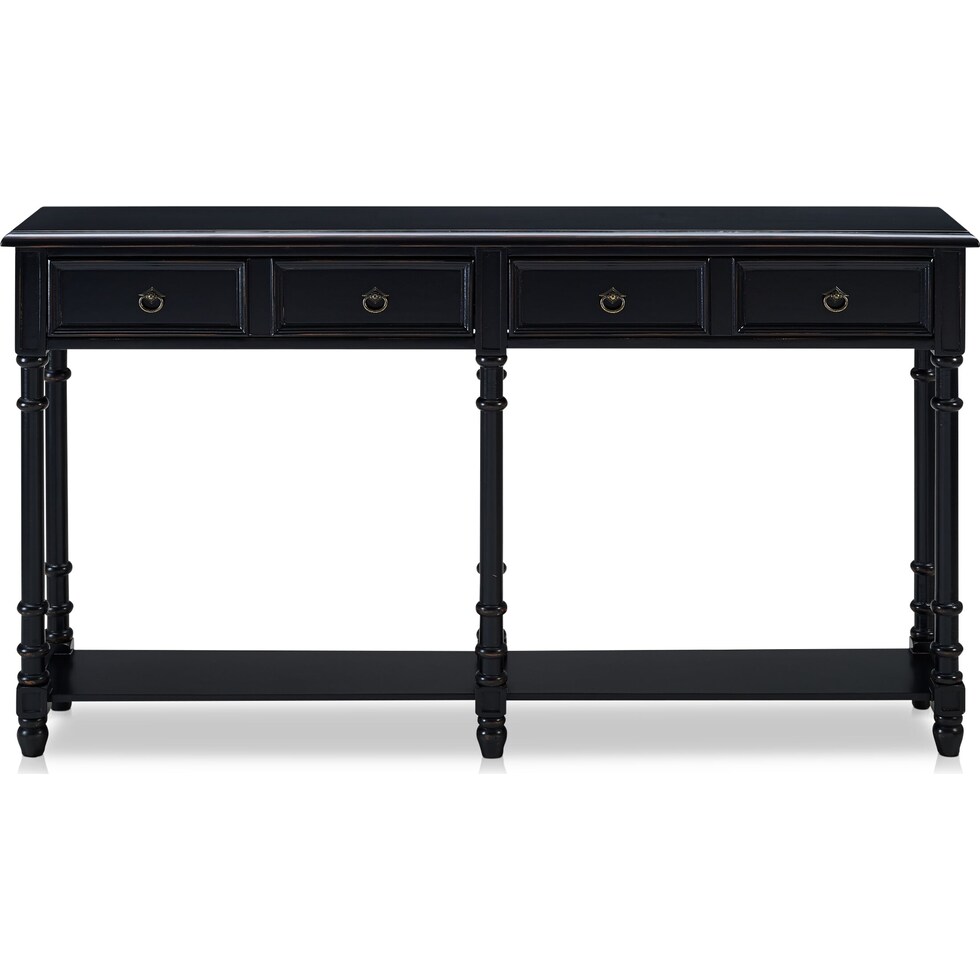 theodore black console table   