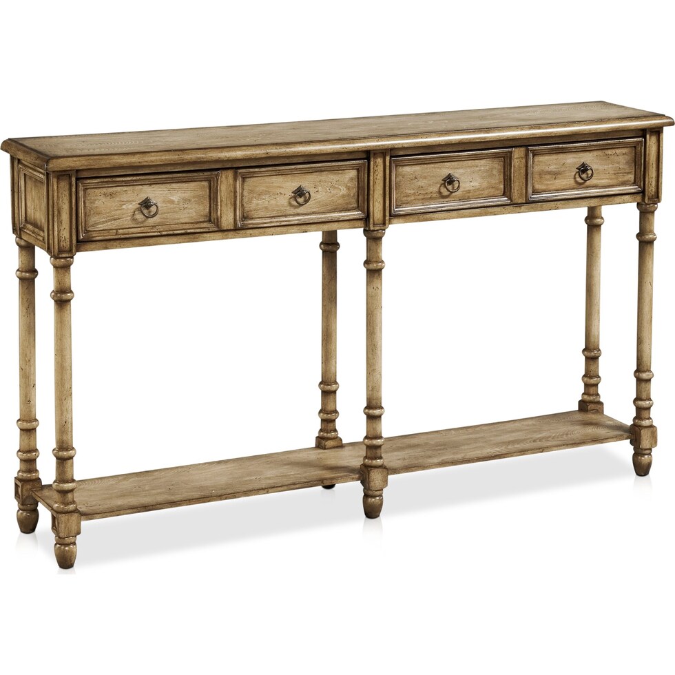 theodore light brown console table   