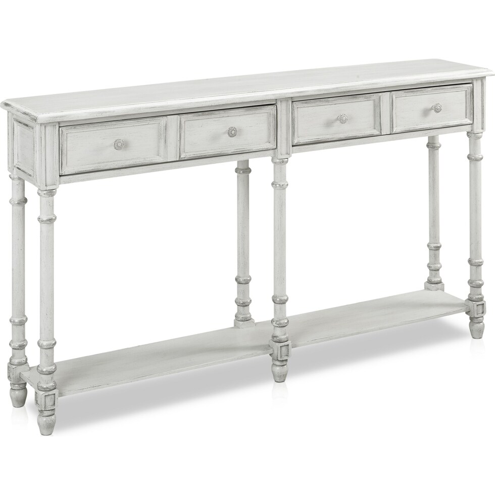theodore white console table   