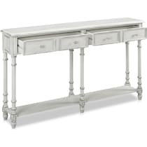 theodore white console table   
