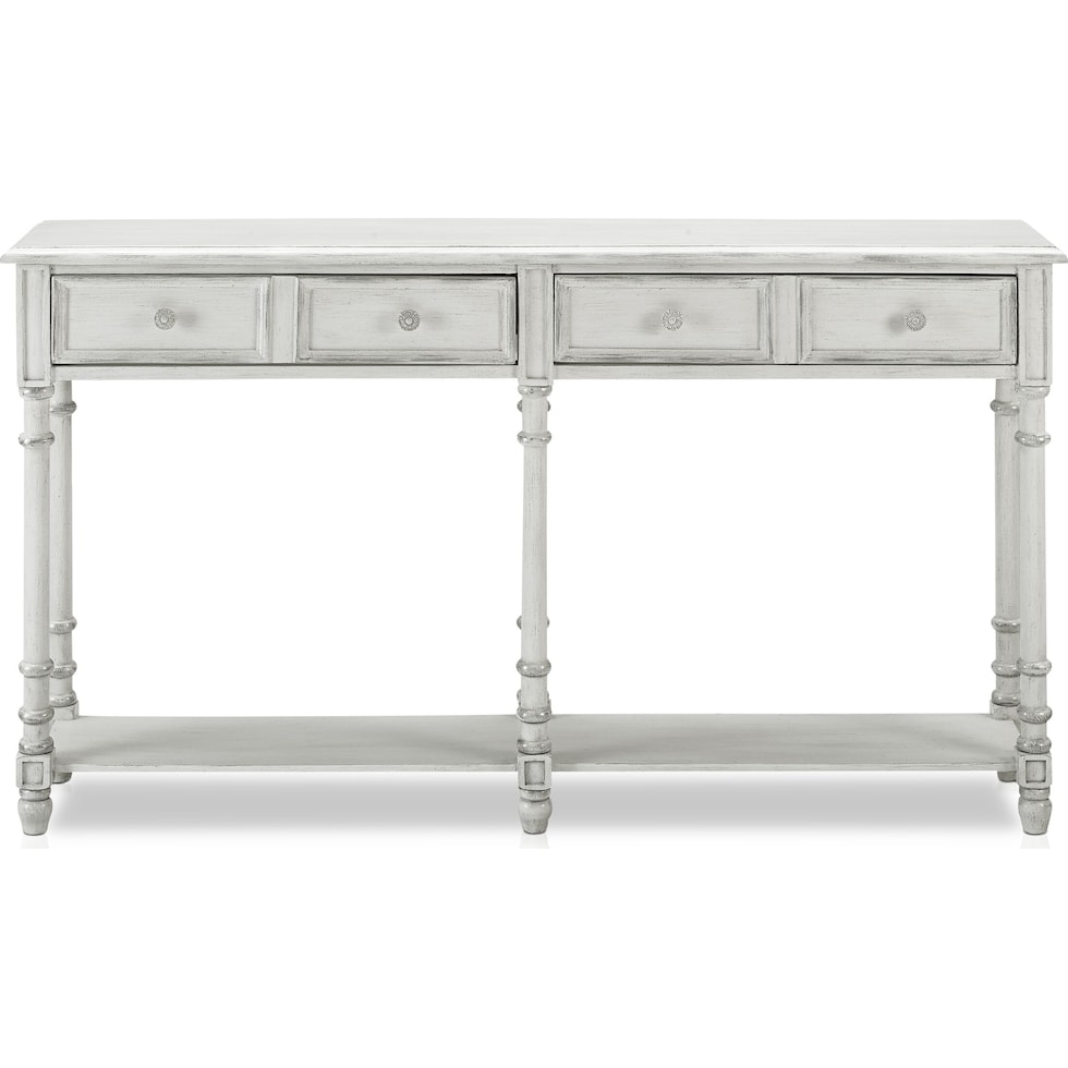 theodore white console table   
