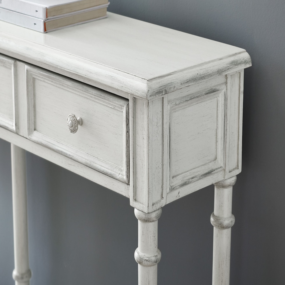 theodore white console table   