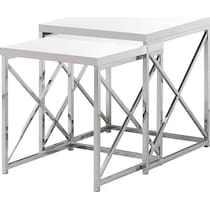 theresa white chrome nesting tables   