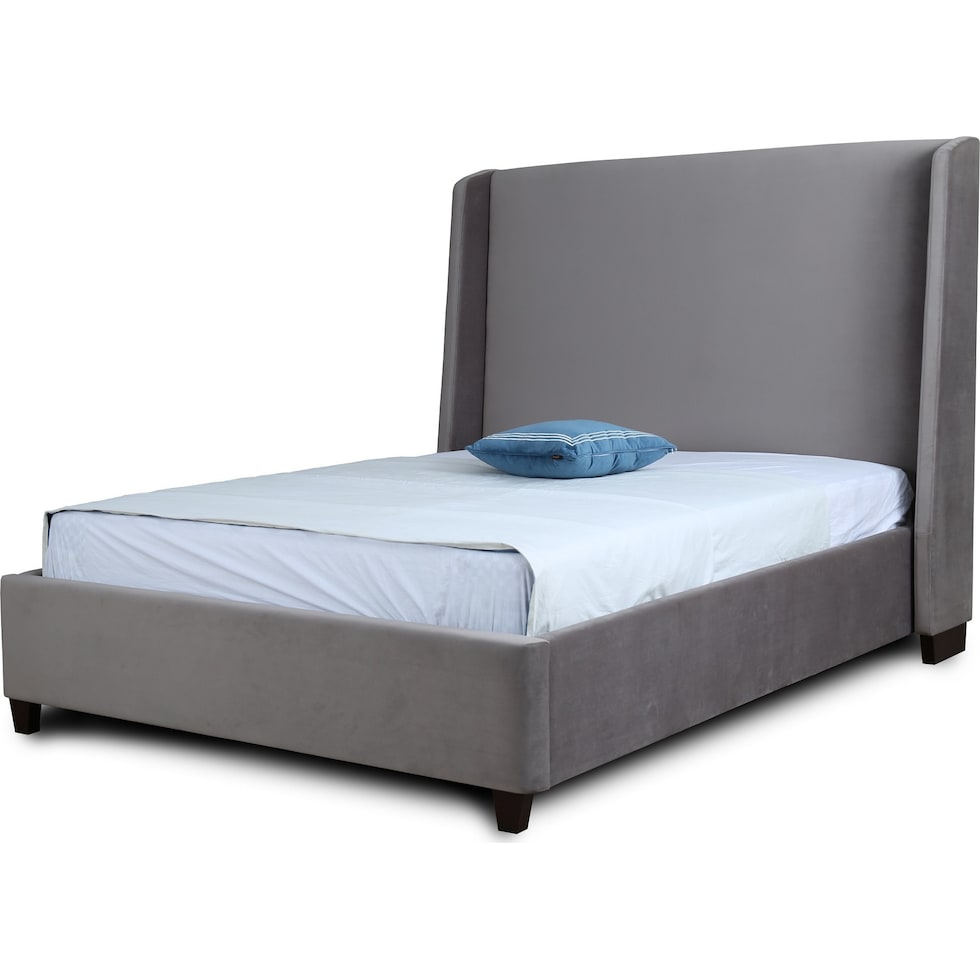 theron gray queen bed   