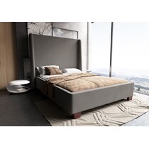 theron gray queen bed   