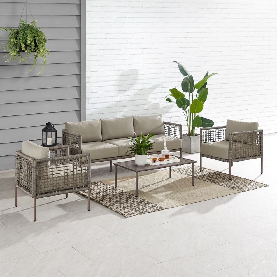 tidal bay gray outdoor sofa set   