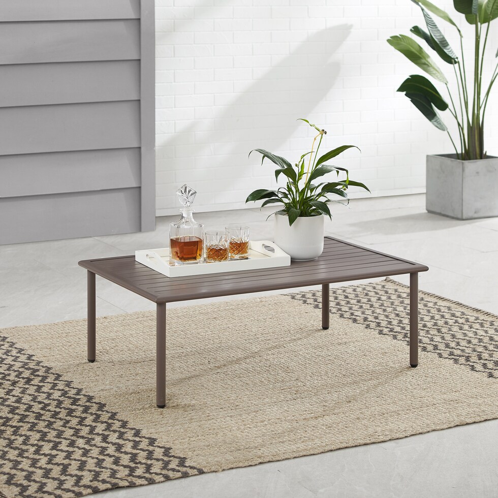 tidal bay light brown outdoor coffee table   
