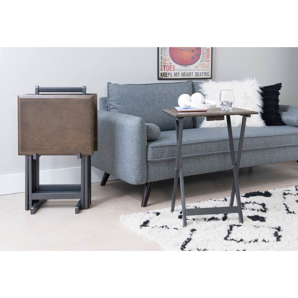 tidy brown gray tray table   