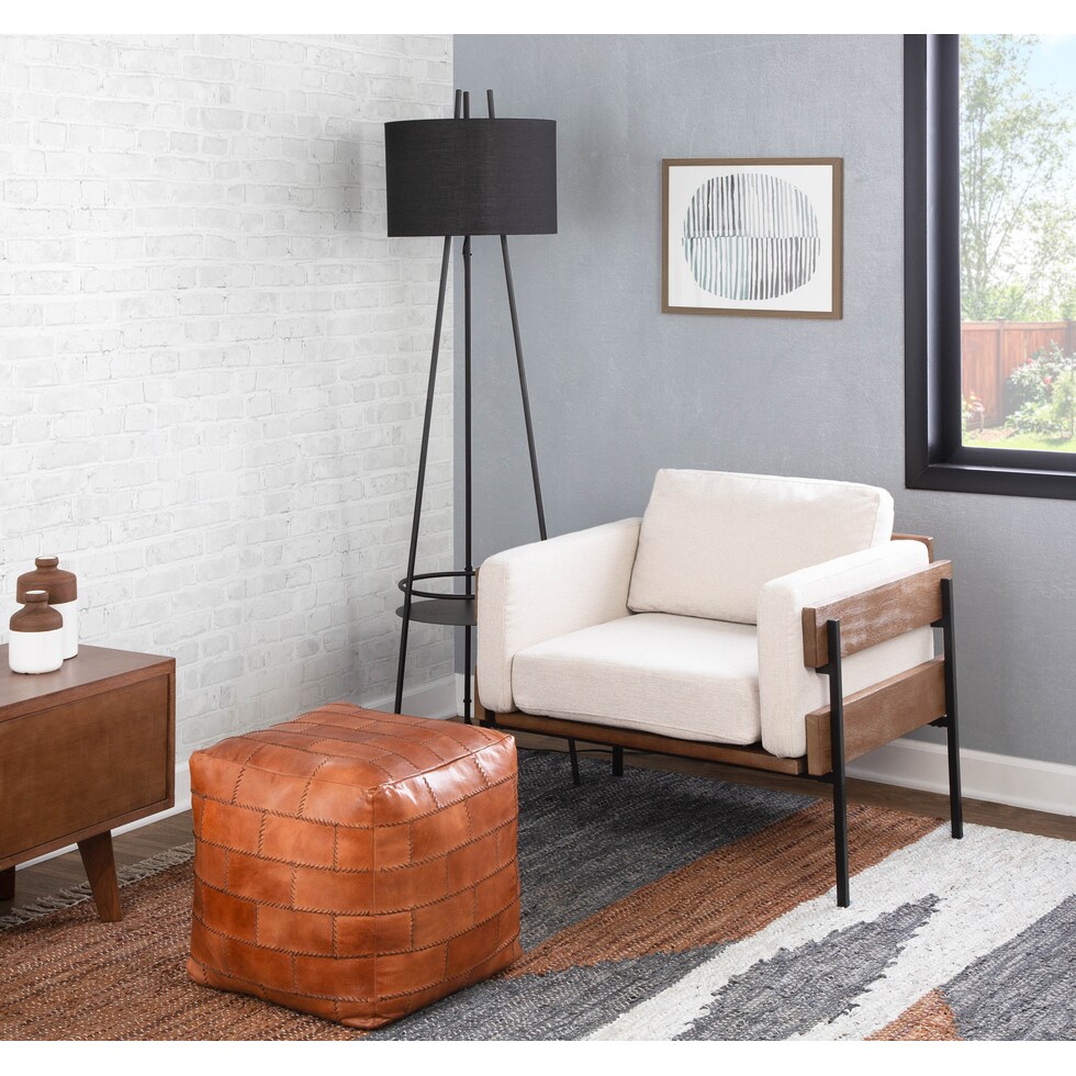 tiegan light brown pouf   