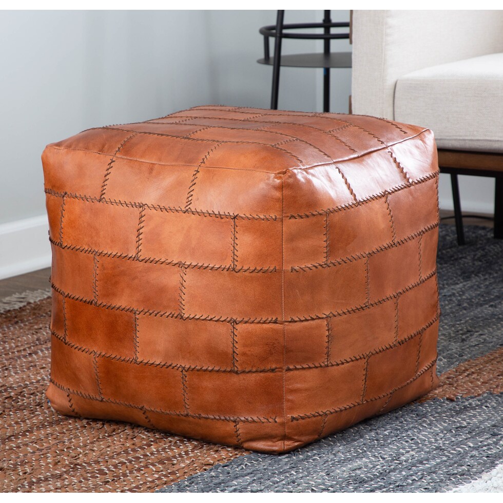 tiegan light brown pouf   