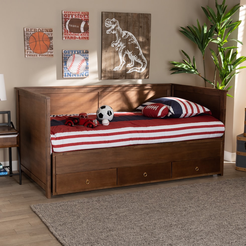 tiffani walnut gold twin bed   