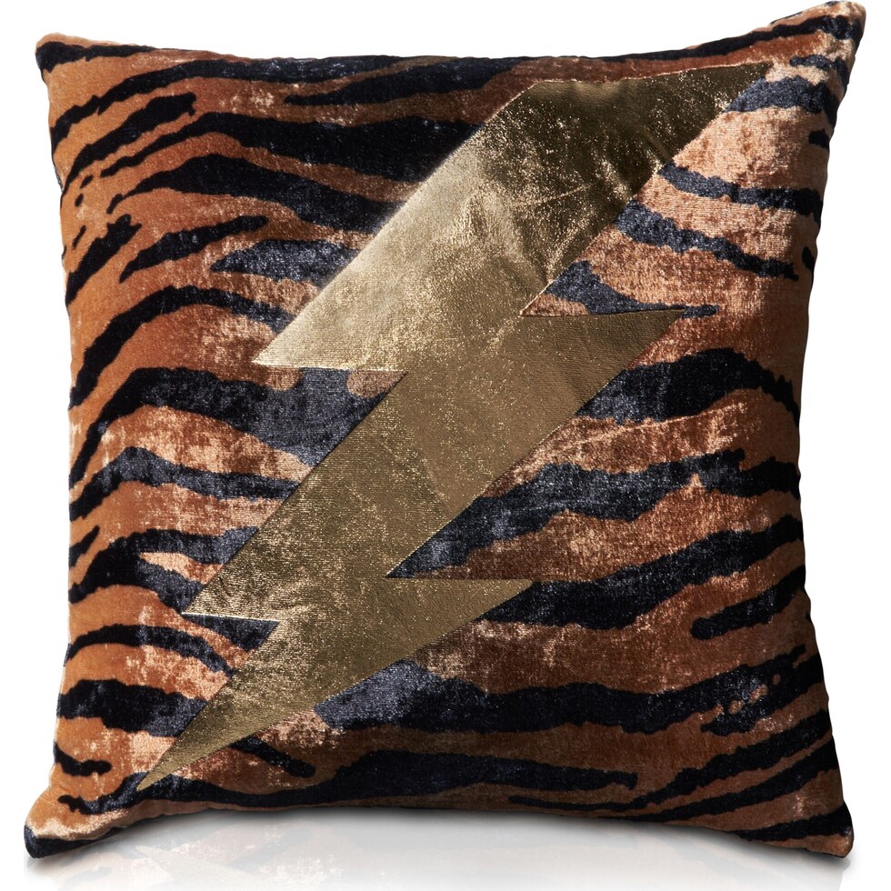 tiger stripe orange accent pillow   