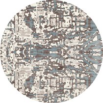 titanium multicolor area rug  round   