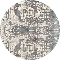 titanium multicolor area rug  round   