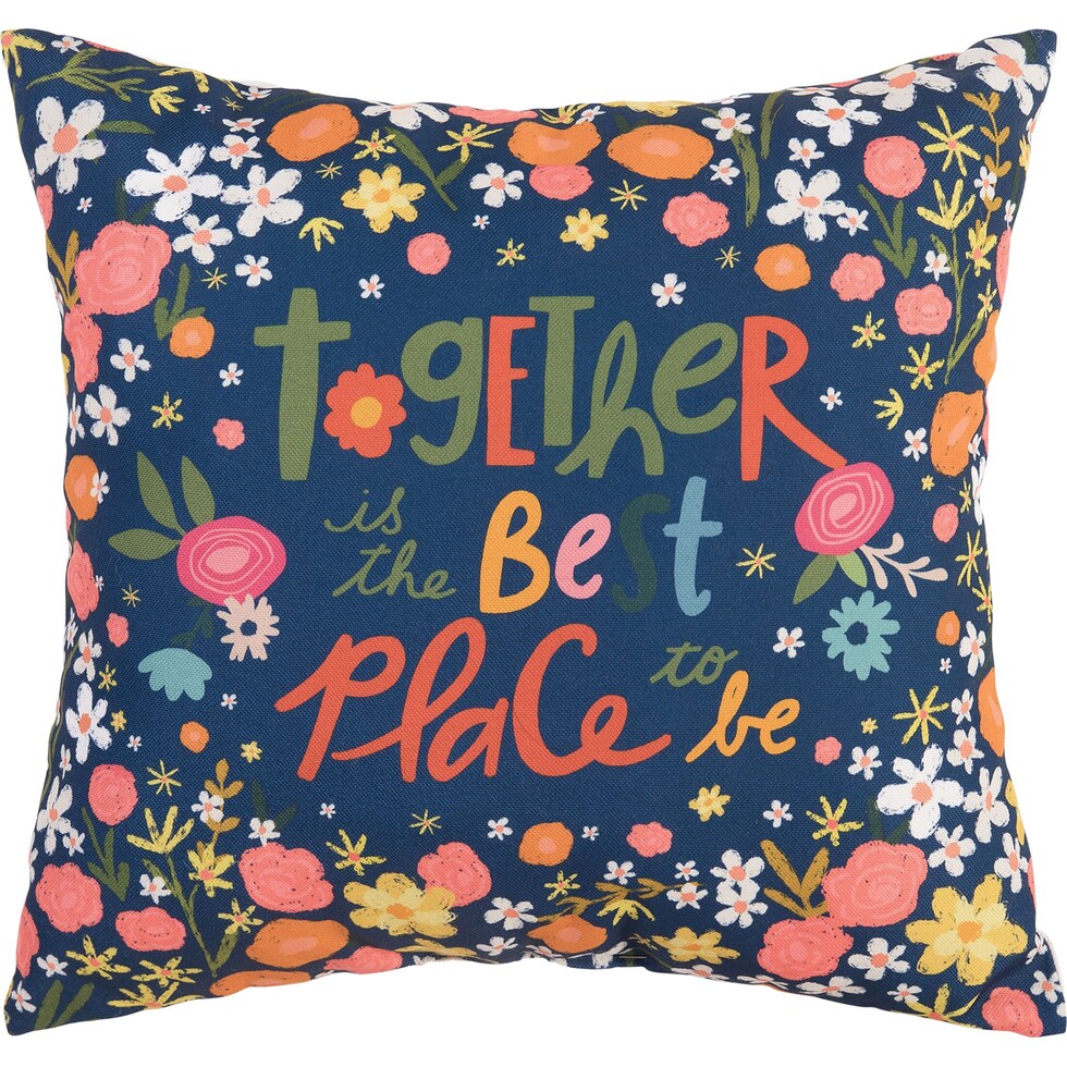 together navy accent pillow   