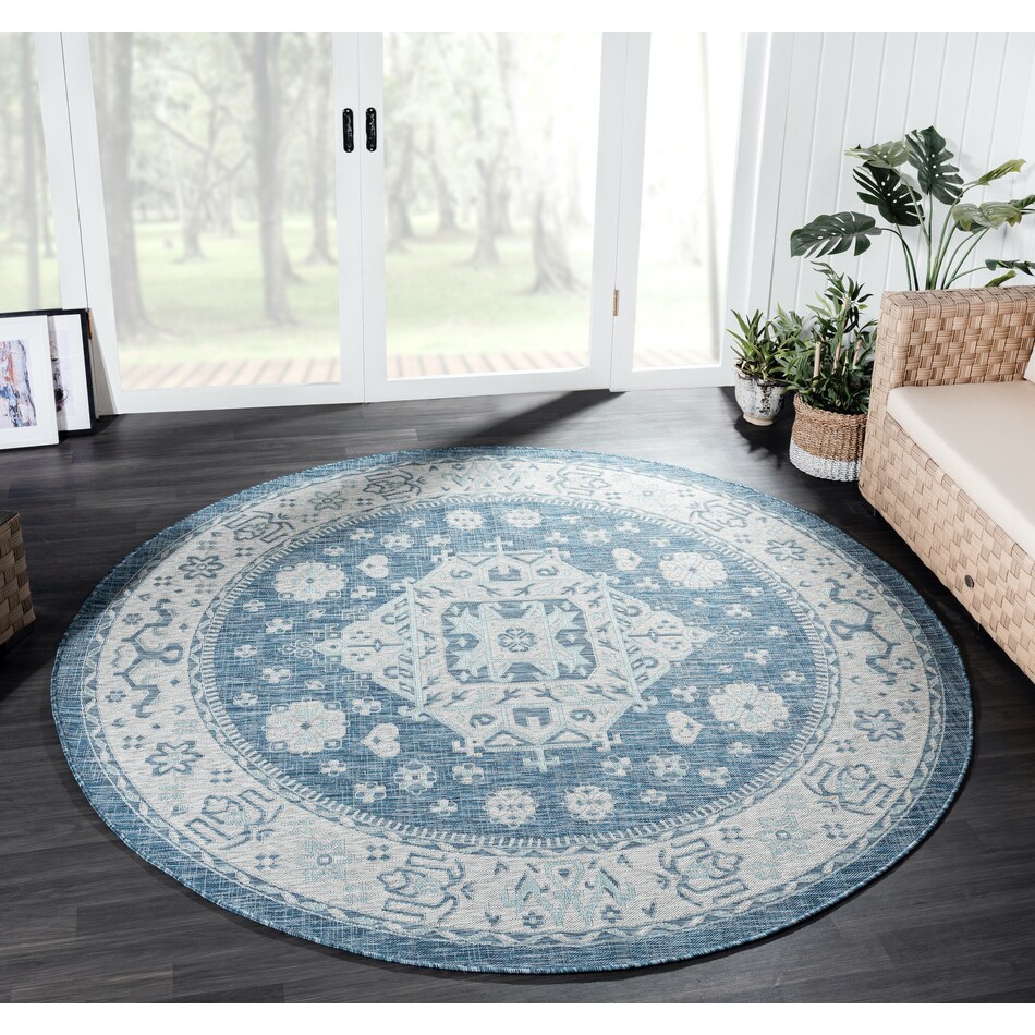 Toledo Indoor/Outdoor Area Rug Navy Value City Furniture