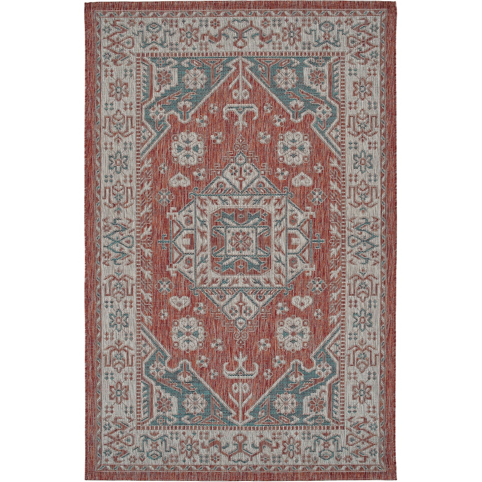 toledo red outdoor area rug   