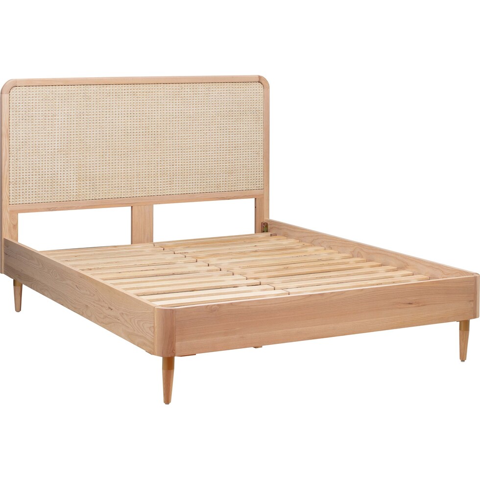 tonna light brown queen bed   