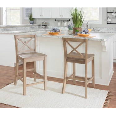 Torino Greywash X Back Counter Stool