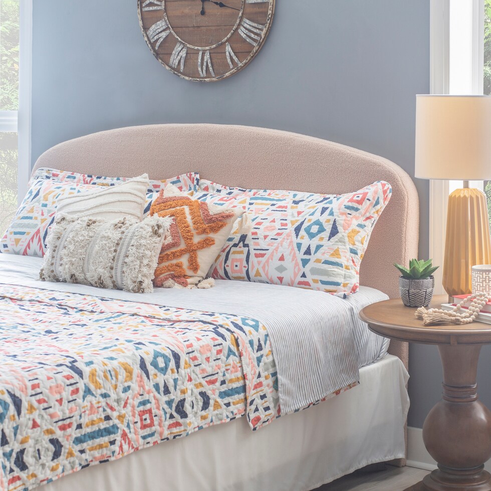 torino light brown king headboard   